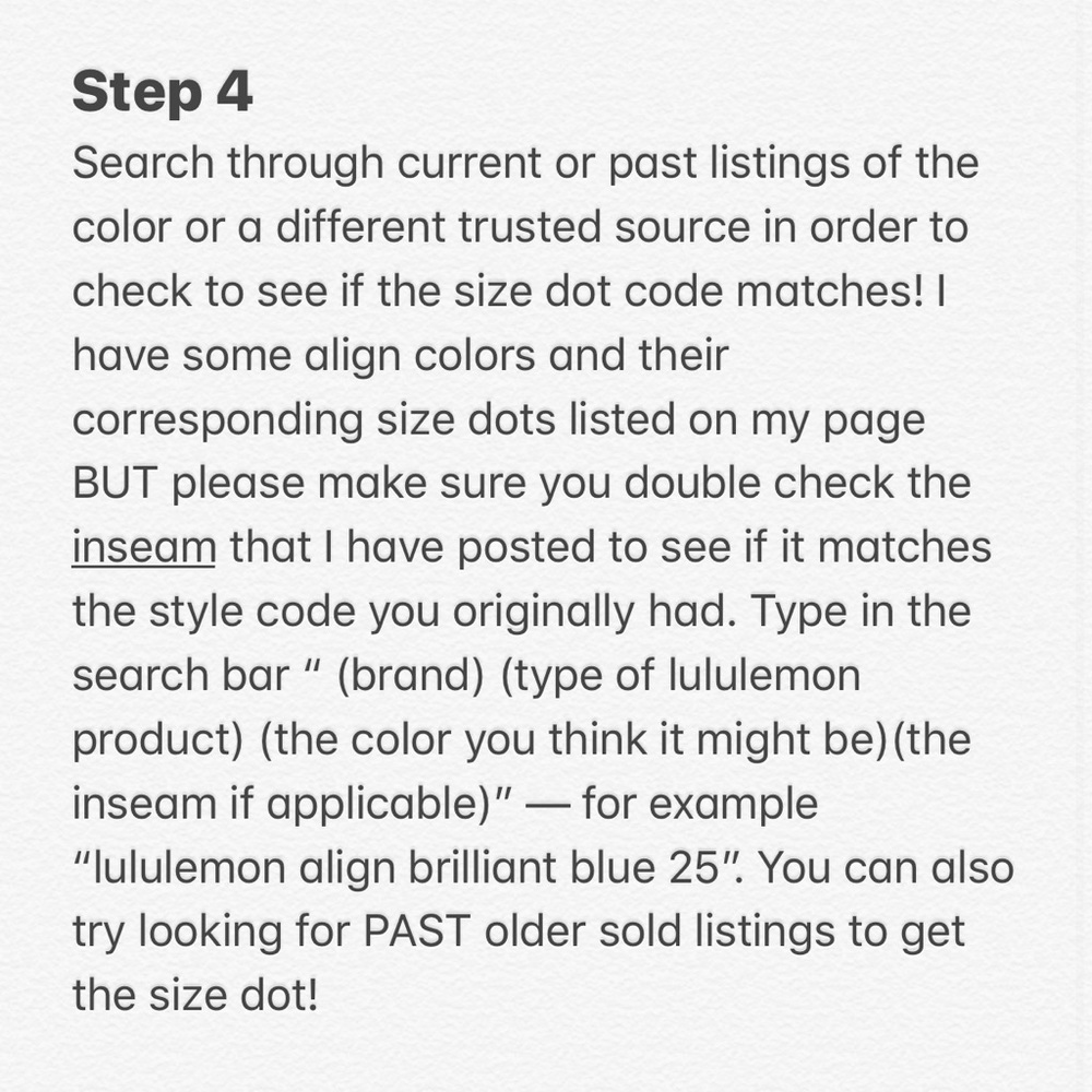 *PSA - HOW TO READ LULULEMON SIZE DOTS - STEPS* - Picture 7 of 9